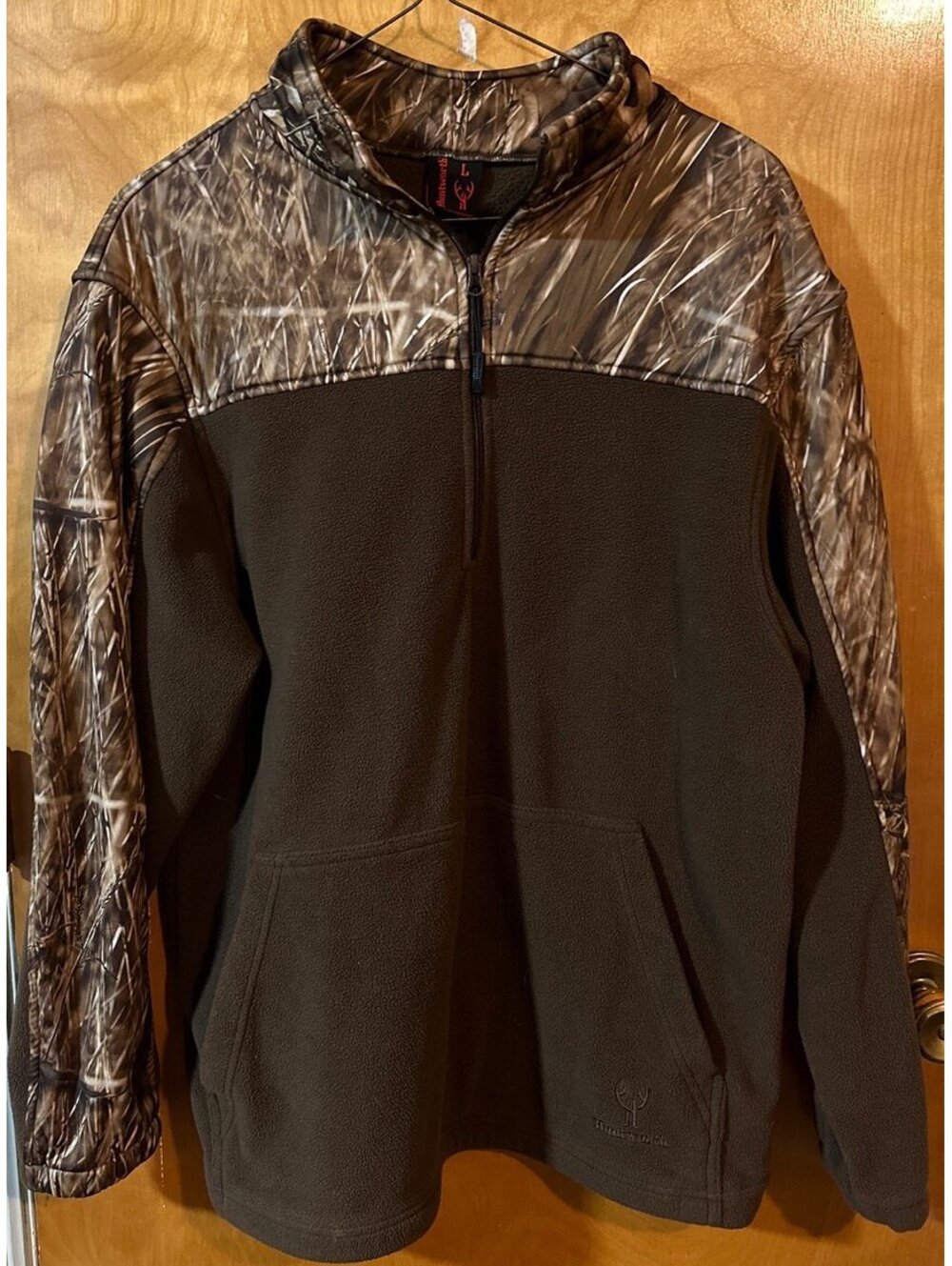 Huntworth camo quarter zip pullover size large